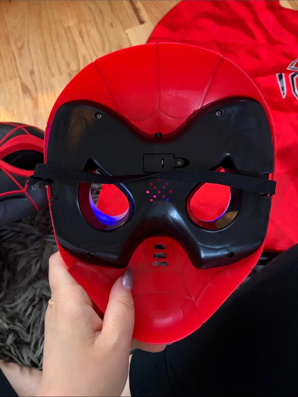 Child’s Red Spider Superhero Cape with Mask Set